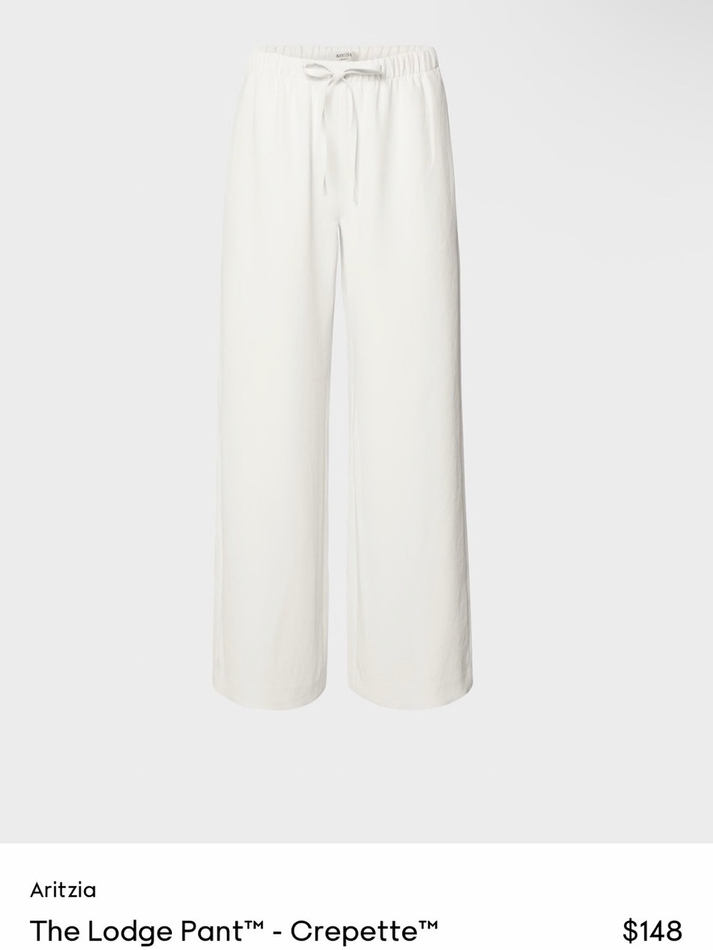 Aritzia The Lodge Pant - Crepette in birch short size small bnwt